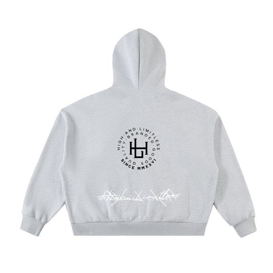Fleeced Full-Zip Boxy Hoodie